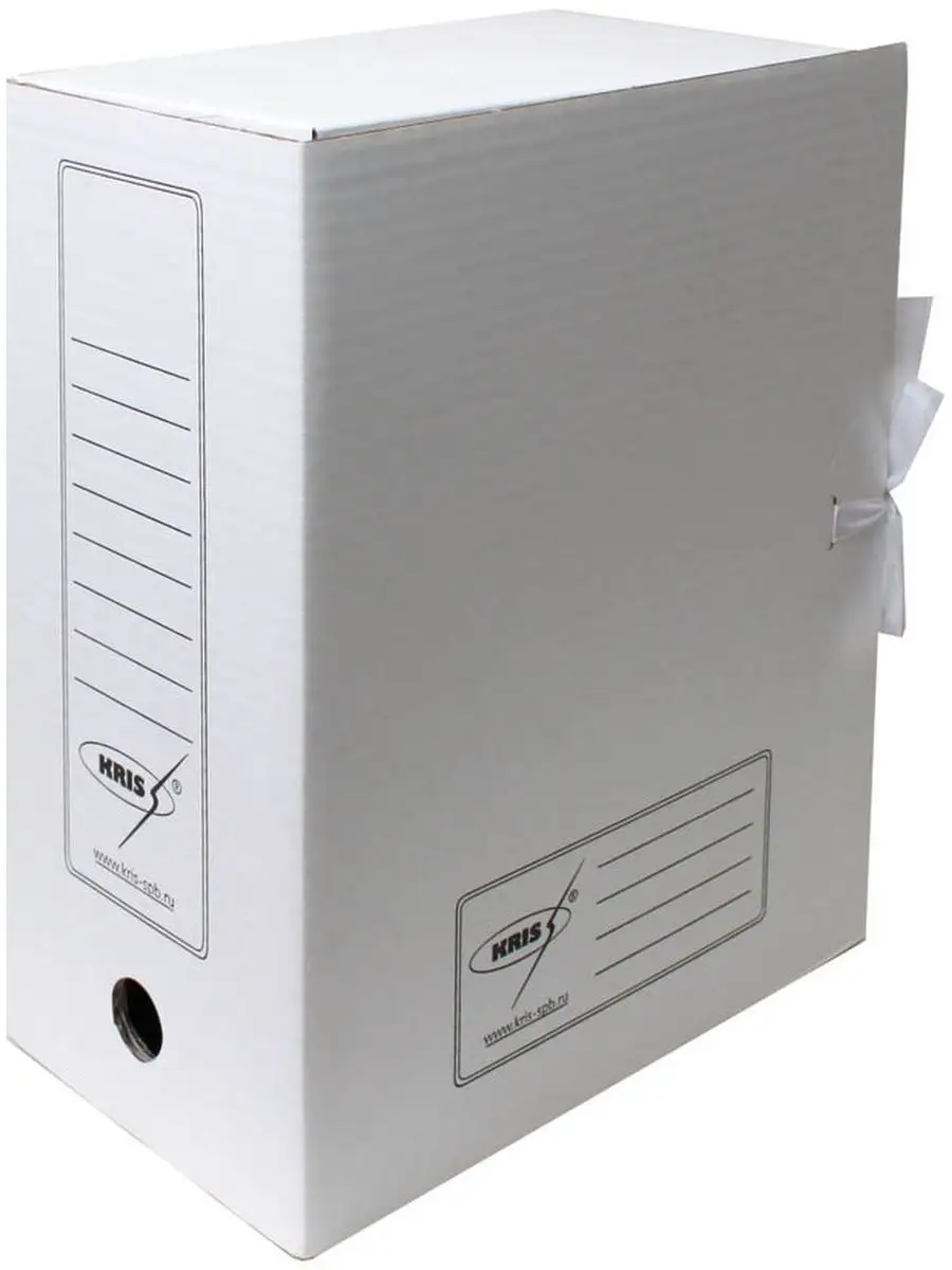 ПАПКА АРХИВНАЯ КАРТОН СБОРНАЯ 7,5 СМ. БЕЛАЯ ЗАМОК-ЯЗЫЧОК